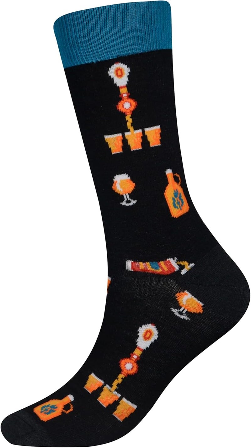 Cansok Men's 2/4 Packs Fun Crazy Novelty Dress Crew Socks - Image 4